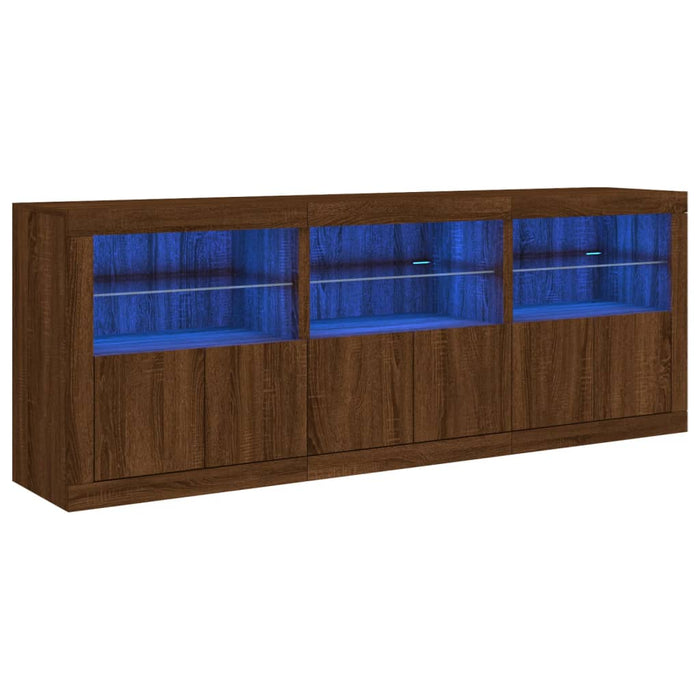 Dulap cu lumini LED, stejar maro, 181,5x37x67 cm WALTI