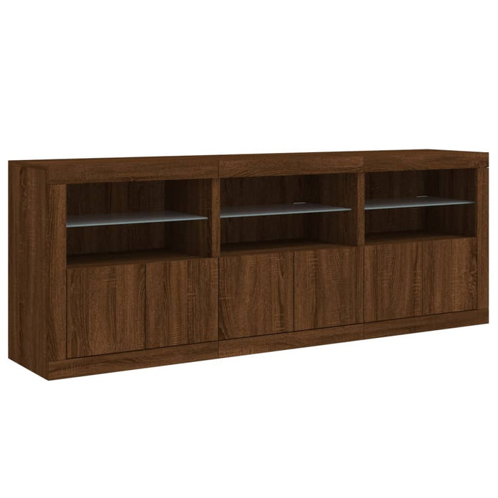 Dulap cu lumini LED, stejar maro, 181,5x37x67 cm WALTI