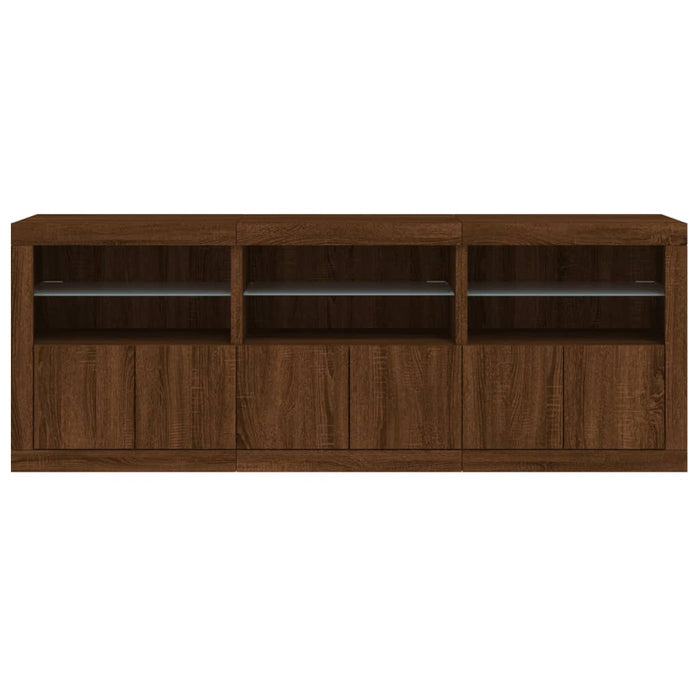 Dulap cu lumini LED, stejar maro, 181,5x37x67 cm WALTI