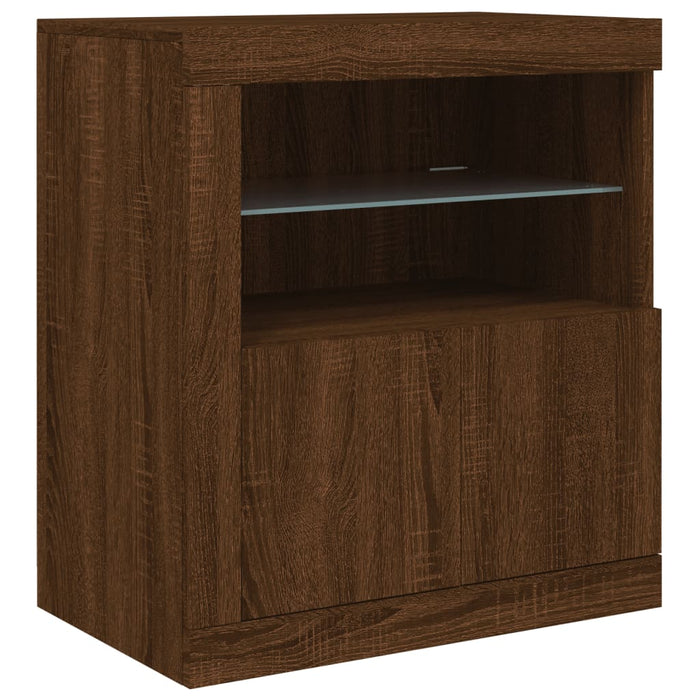 Dulap cu lumini LED, stejar maro, 181,5x37x67 cm WALTI