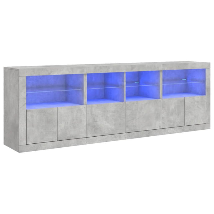Dulap cu lumini LED, gri beton, 202x37x67 cm - WALTI WALTI