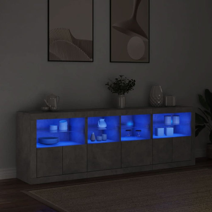 Dulap cu lumini LED, gri beton, 202x37x67 cm - WALTI WALTI