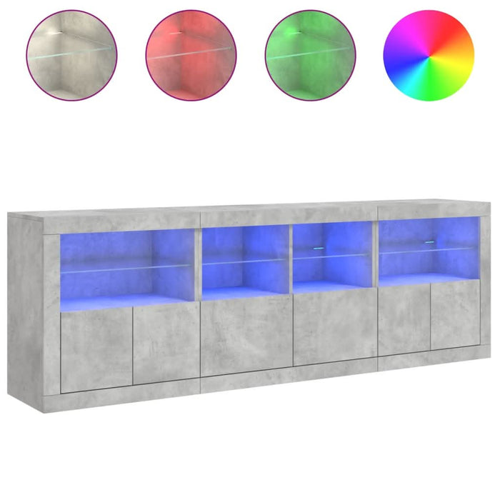 Dulap cu lumini LED, gri beton, 202x37x67 cm - WALTI WALTI
