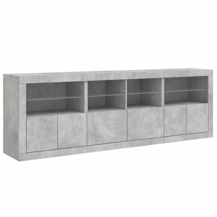 Dulap cu lumini LED, gri beton, 202x37x67 cm - WALTI WALTI