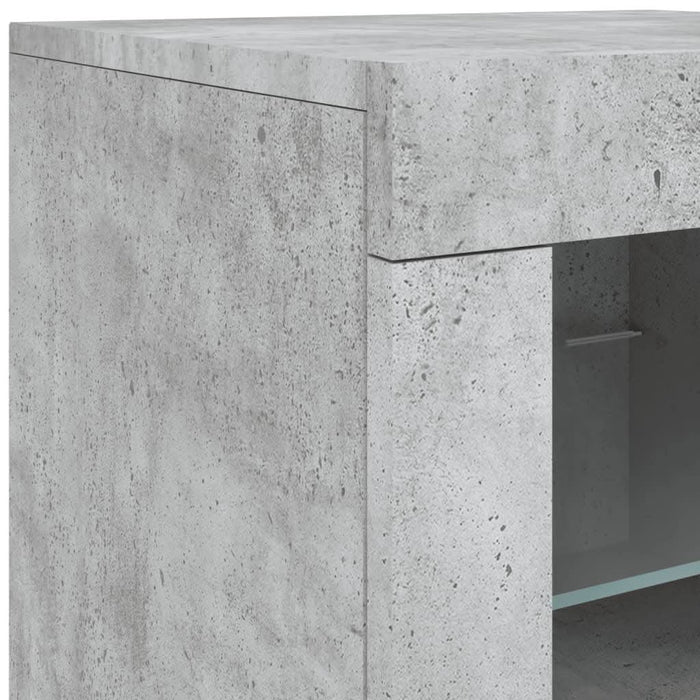 Dulap cu lumini LED, gri beton, 202x37x67 cm - WALTI WALTI