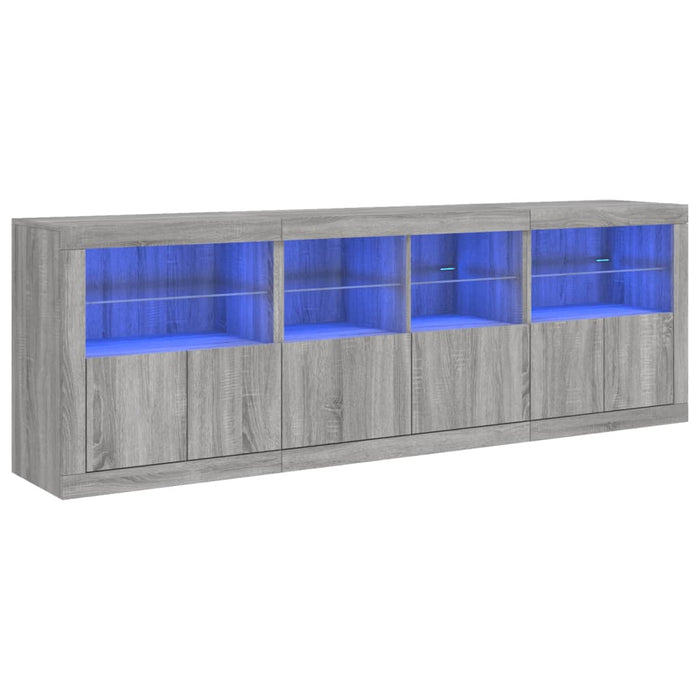 Dulap cu lumini LED, gri sonoma, 202x37x67 cm WALTI