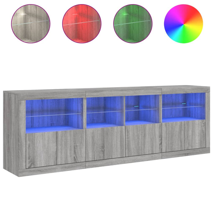 Dulap cu lumini LED, gri sonoma, 202x37x67 cm WALTI