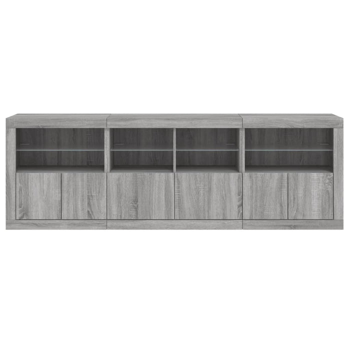 Dulap cu lumini LED, gri sonoma, 202x37x67 cm WALTI