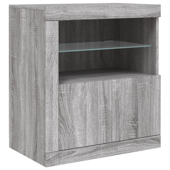 Dulap cu lumini LED, gri sonoma, 202x37x67 cm WALTI