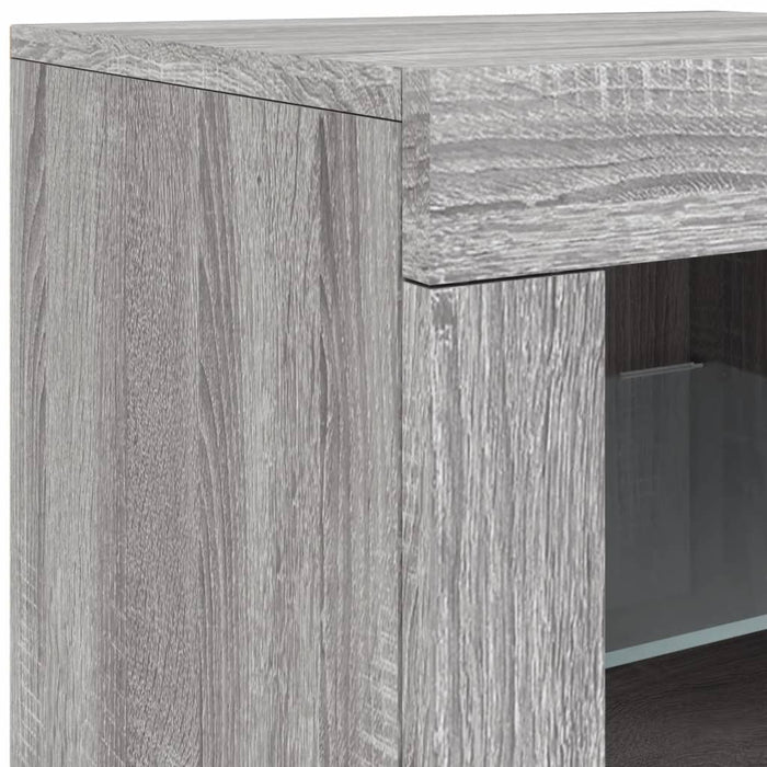 Dulap cu lumini LED, gri sonoma, 202x37x67 cm WALTI