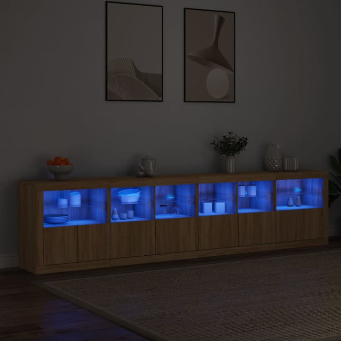 Dulap cu lumini LED, stejar sonoma, 283x37x67 cm - WALTI WALTI