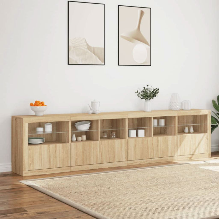 Dulap cu lumini LED, stejar sonoma, 283x37x67 cm - WALTI WALTI