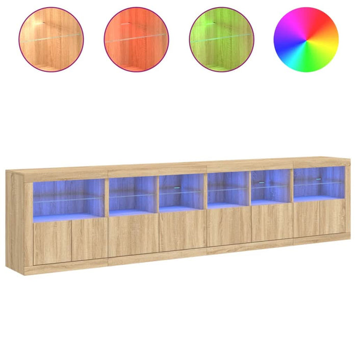Dulap cu lumini LED, stejar sonoma, 283x37x67 cm - WALTI WALTI