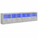 Dulap cu lumini LED, gri beton, 283x37x67 cm - WALTI WALTI