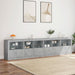 Dulap cu lumini LED, gri beton, 283x37x67 cm - WALTI WALTI