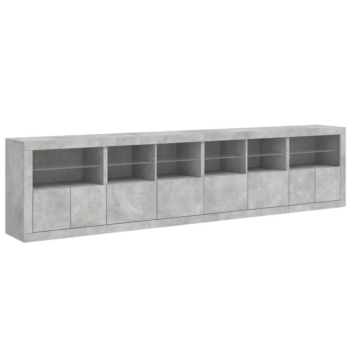 Dulap cu lumini LED, gri beton, 283x37x67 cm - WALTI WALTI