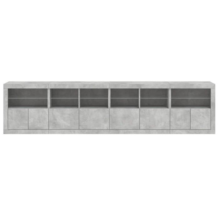 Dulap cu lumini LED, gri beton, 283x37x67 cm - WALTI WALTI