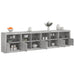 Dulap cu lumini LED, gri beton, 283x37x67 cm - WALTI WALTI