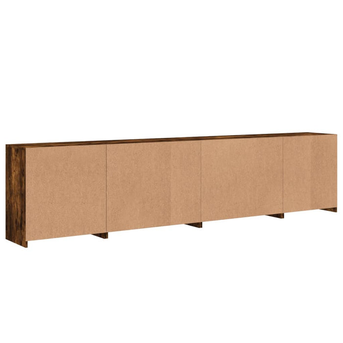 Dulap cu lumini LED, stejar fumuriu, 283x37x67 cm WALTI