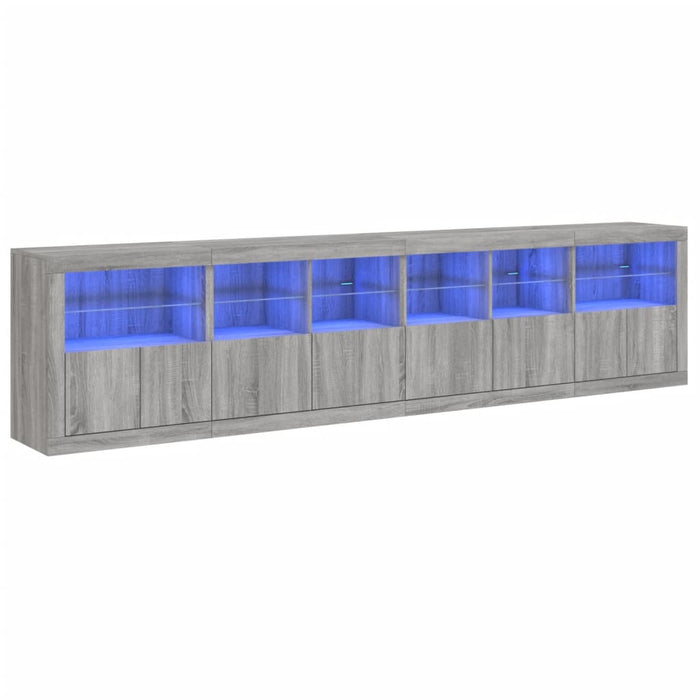 Dulap cu lumini LED, gri sonoma, 283x37x67 cm - WALTI WALTI