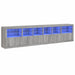 Dulap cu lumini LED, gri sonoma, 283x37x67 cm - WALTI WALTI