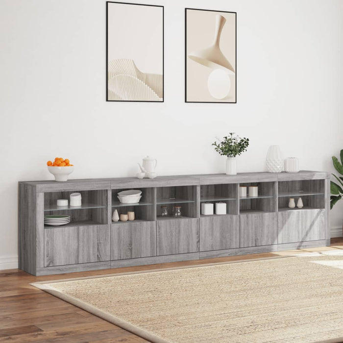 Dulap cu lumini LED, gri sonoma, 283x37x67 cm - WALTI WALTI
