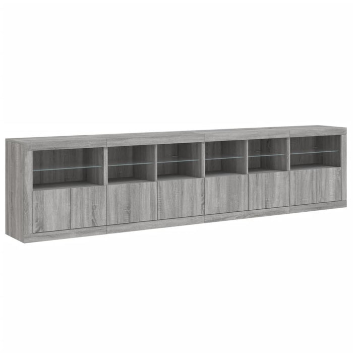 Dulap cu lumini LED, gri sonoma, 283x37x67 cm - WALTI WALTI