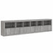 Dulap cu lumini LED, gri sonoma, 283x37x67 cm - WALTI WALTI