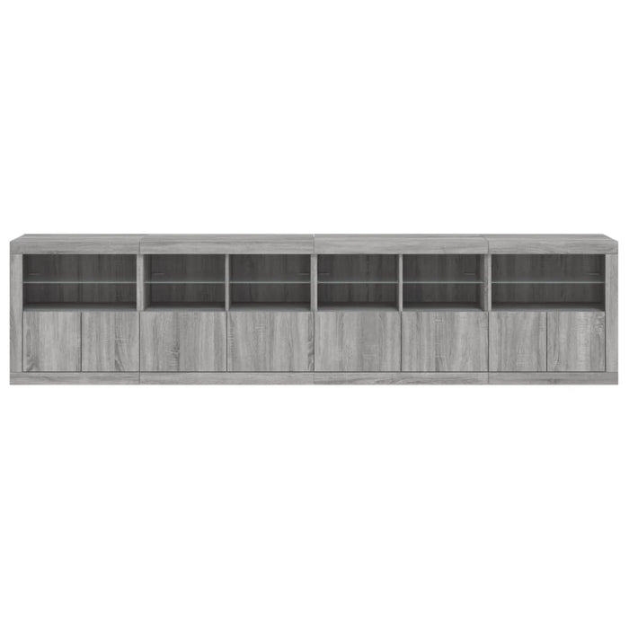 Dulap cu lumini LED, gri sonoma, 283x37x67 cm - WALTI WALTI