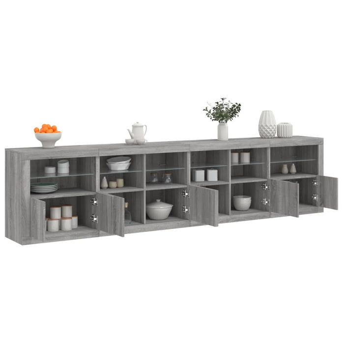 Dulap cu lumini LED, gri sonoma, 283x37x67 cm - WALTI WALTI