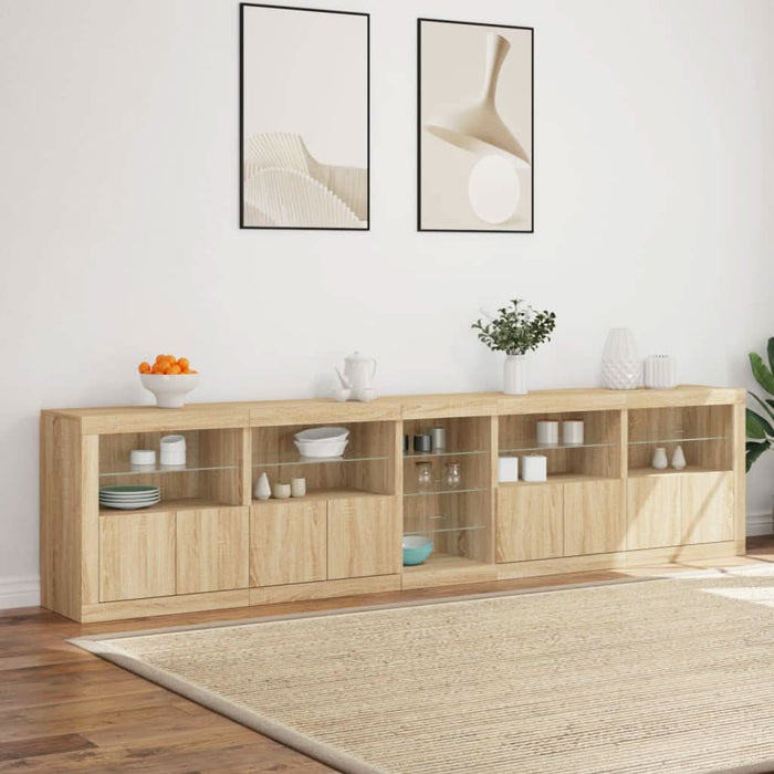 Dulap cu lumini LED, stejar sonoma, 283x37x67 cm - WALTI WALTI