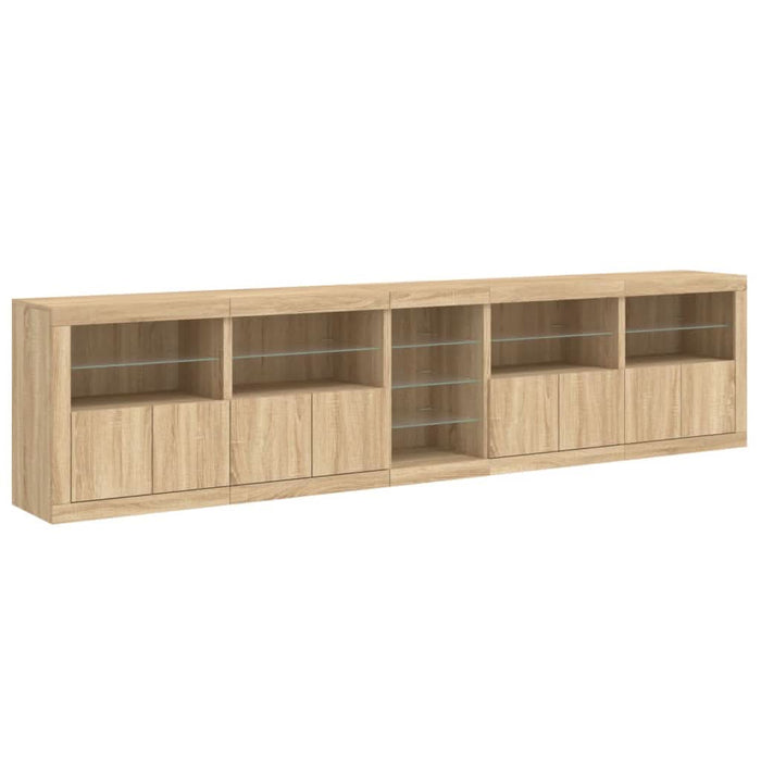 Dulap cu lumini LED, stejar sonoma, 283x37x67 cm - WALTI WALTI