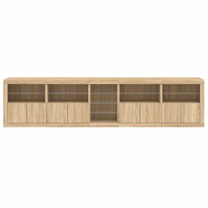 Dulap cu lumini LED, stejar sonoma, 283x37x67 cm - WALTI WALTI
