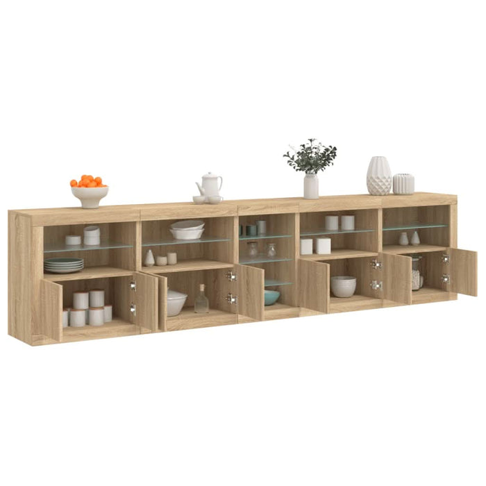 Dulap cu lumini LED, stejar sonoma, 283x37x67 cm - WALTI WALTI