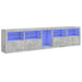 Dulap cu lumini LED, gri beton, 283x37x67 cm - WALTI WALTI