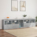 Dulap cu lumini LED, gri beton, 283x37x67 cm - WALTI WALTI
