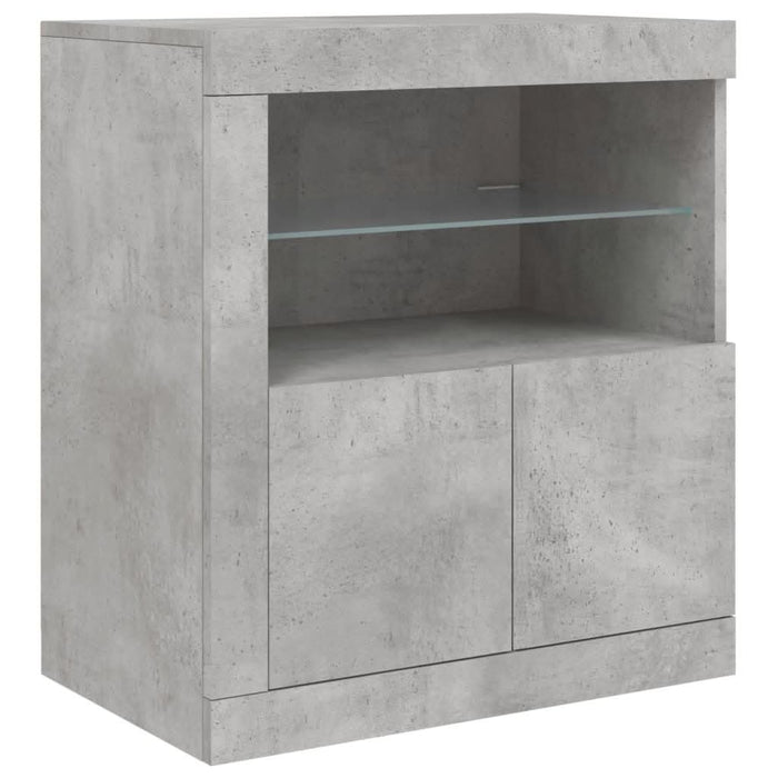 Dulap cu lumini LED, gri beton, 283x37x67 cm - WALTI WALTI