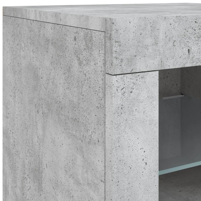 Dulap cu lumini LED, gri beton, 283x37x67 cm - WALTI WALTI