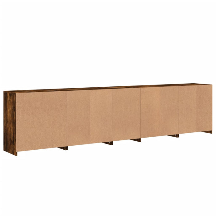 Dulap cu lumini LED, stejar fumuriu, 283x37x67 cm WALTI