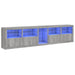 Dulap cu lumini LED, gri sonoma, 283x37x67 cm - WALTI WALTI