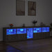Dulap cu lumini LED, gri sonoma, 283x37x67 cm - WALTI WALTI