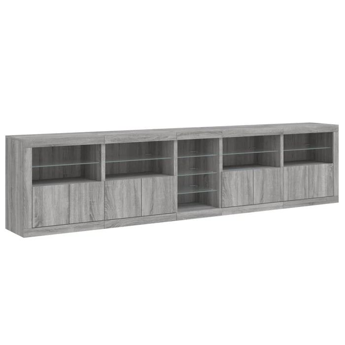 Dulap cu lumini LED, gri sonoma, 283x37x67 cm - WALTI WALTI