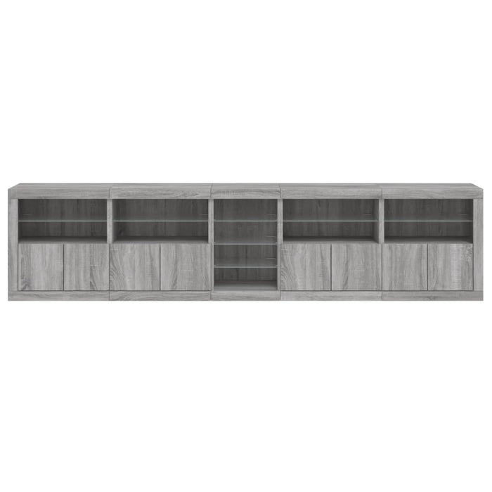 Dulap cu lumini LED, gri sonoma, 283x37x67 cm - WALTI WALTI