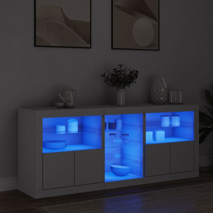 Servantă cu lumini LED, alb, 162x37x67 cm - WALTI WALTI