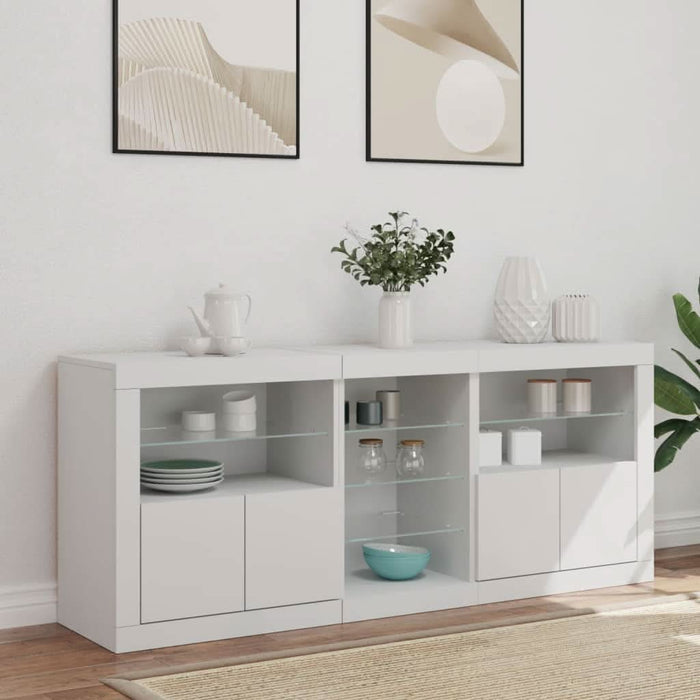 Servantă cu lumini LED, alb, 162x37x67 cm - WALTI WALTI