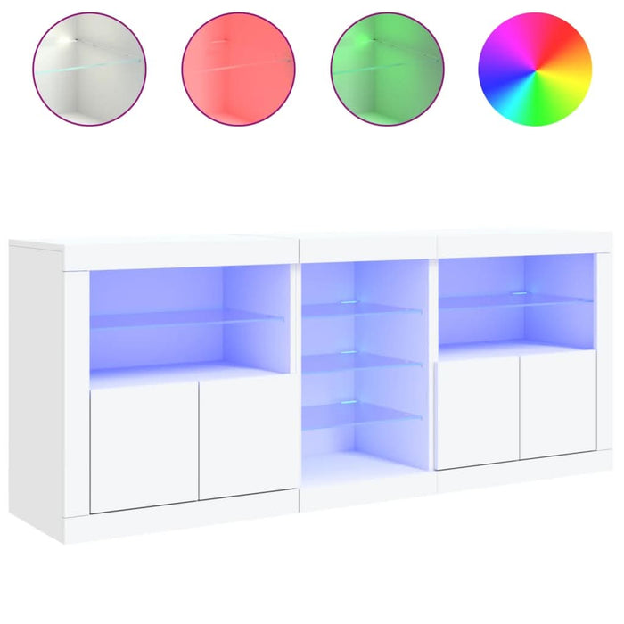 Servantă cu lumini LED, alb, 162x37x67 cm - WALTI WALTI