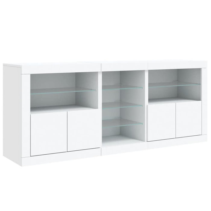 Servantă cu lumini LED, alb, 162x37x67 cm - WALTI WALTI