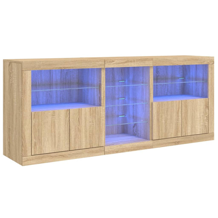 Servantă cu lumini LED, stejar sonoma, 162x37x67 cm - WALTI WALTI