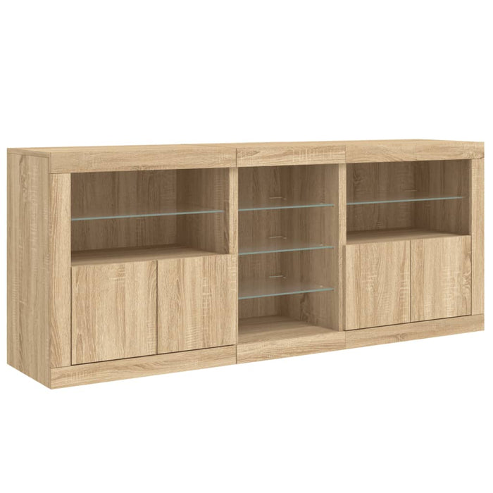 Servantă cu lumini LED, stejar sonoma, 162x37x67 cm - WALTI WALTI