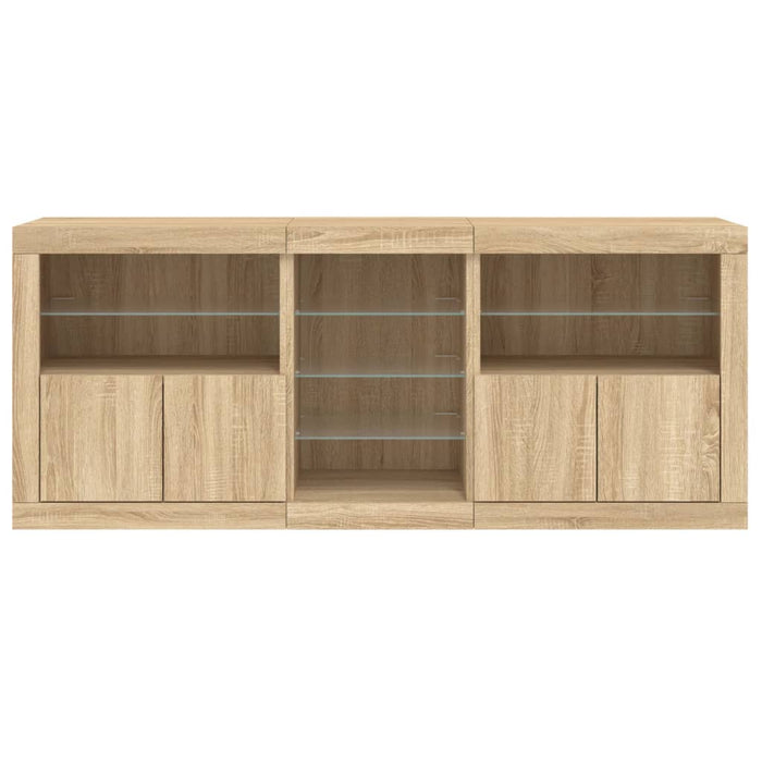 Servantă cu lumini LED, stejar sonoma, 162x37x67 cm - WALTI WALTI